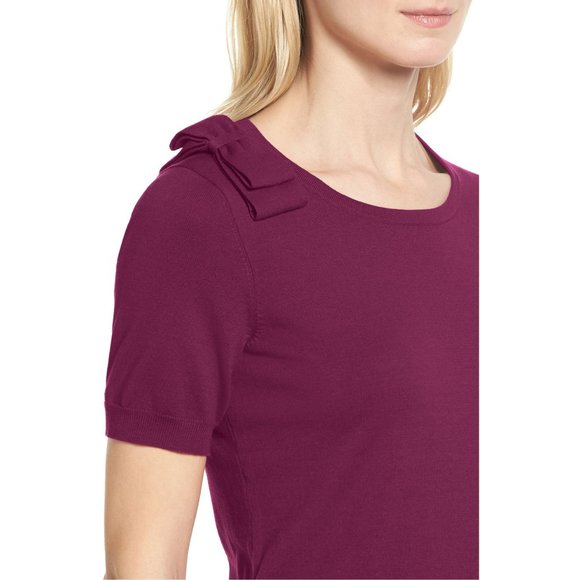 NWT Womens Size XS Nordstrom Cece Bow Shoulder Knit Sweater - Picture 4 of 5